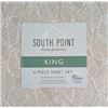 Image 1 : South Point 6-Piece King/Grand Sheet Set – Leaf Pattern