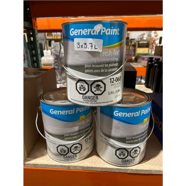 General Paint Fresh-Tex 3 x 3.7L Paint Cans