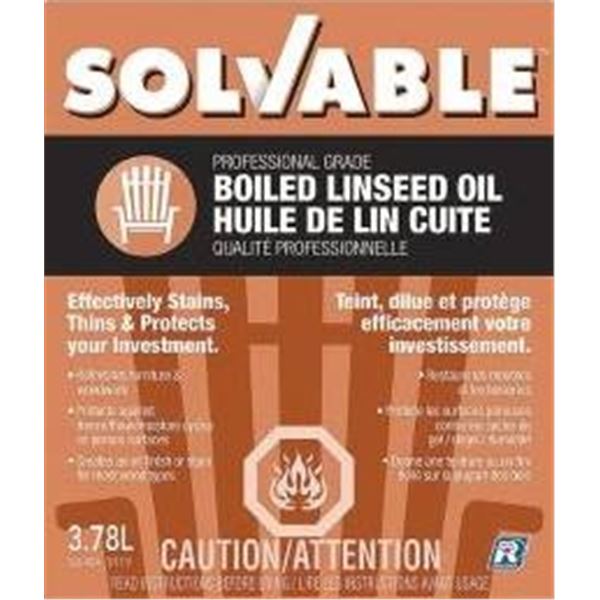 Solvable Professional Grade Boiled Linseed Oil, 3.78L, 4-Pack
