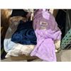 Image 1 : Box Lot of Assorted Linens (Sheet Sets & Drapery)