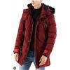 Image 1 : Ween Charm Red Puffer Coat with Faux Fur Hood, Size M