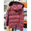 Image 4 : Ween Charm Red Puffer Coat with Faux Fur Hood, Size M