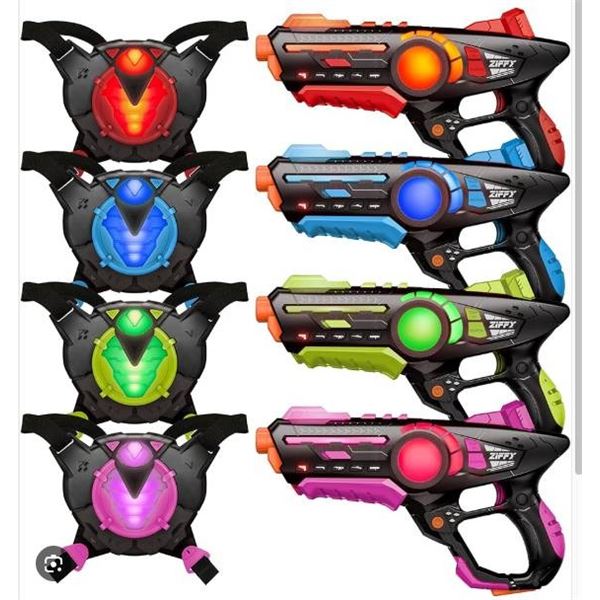 Ziffy Tag’N Play Laser Gun Set with Four Laser Guns and Vests