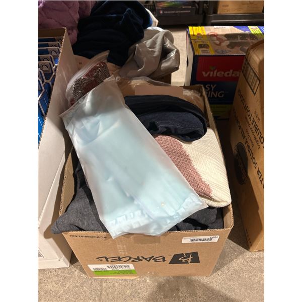 Box Lot of Assorted Clothing in men’s women’s and childrens styles