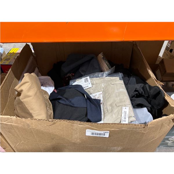 Box Lot of Assorted Clothing in men’s women’s and childrens styles