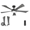 Image 1 : Vacizem 52-Inch Motor Ceiling Fan with Light Kit, 5-Blade Design- Black wood grain