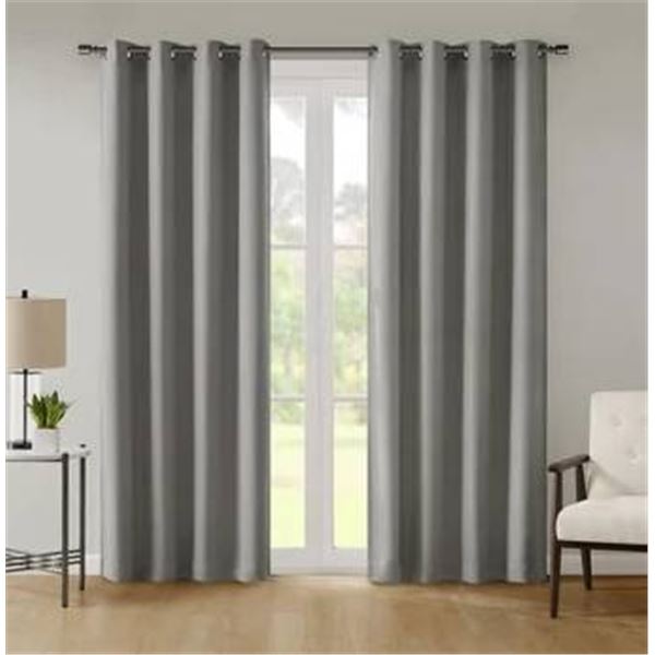 Beautyrest Platinum Blackout Curtain Panel Pair, 52 x 96 Inches, Gray