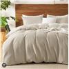 Image 1 : David’s Home King Waffle Duvet Cover Set – DH2 P Nature – Duvet Cover & 2