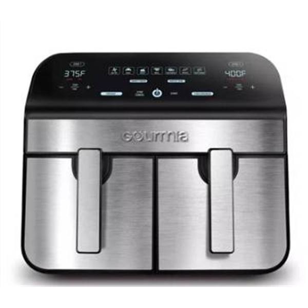 Gourmia Dual-Basket Stainless Steel Air Fryer