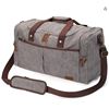 Image 1 : S-Zone Grey Duffle Bag with Shoulder Strap and Leather Accents