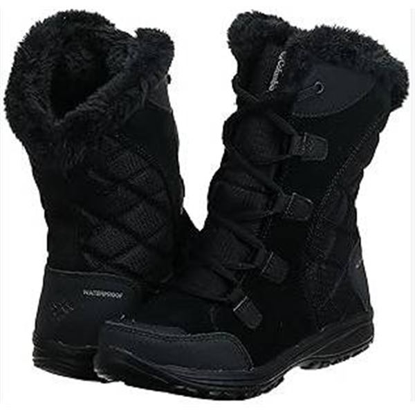 Columbia Ice Maiden II Women’s Wide Winter Boots, Size 10, Black/Grey