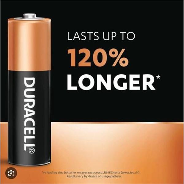 Duracell AA48 Batteries, 1.5V, Pack of 48