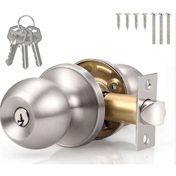 Lot of 3 Weiser Safe Lock Keyed Entry Door Knobs