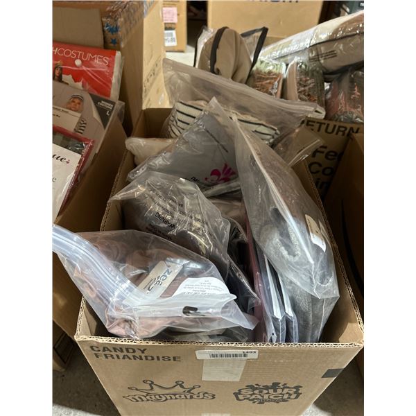 Box Lot of Assorted Clothing in men’s women’s and childrens styles