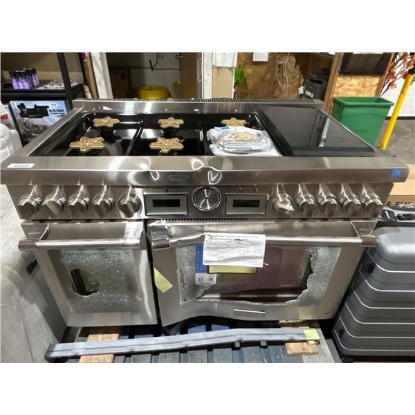 48-Inch Gas Range with 6 Burners, Griddle, and Dual Ovens