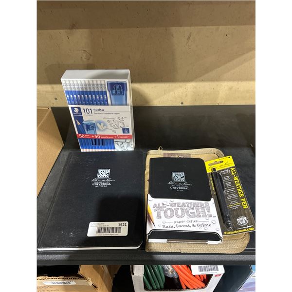 All-Weather Universal Notebooks, Rainproof Pen, Canvas Cover, and Staedtler Pencil Set