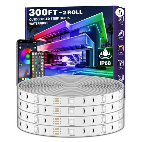 300ft  Outdoor LED Strip Lights – Waterproof Lighting System
