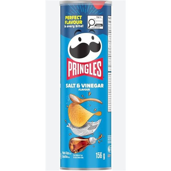 Pringles Salt & Vinegar Chips 156g, 14 Units