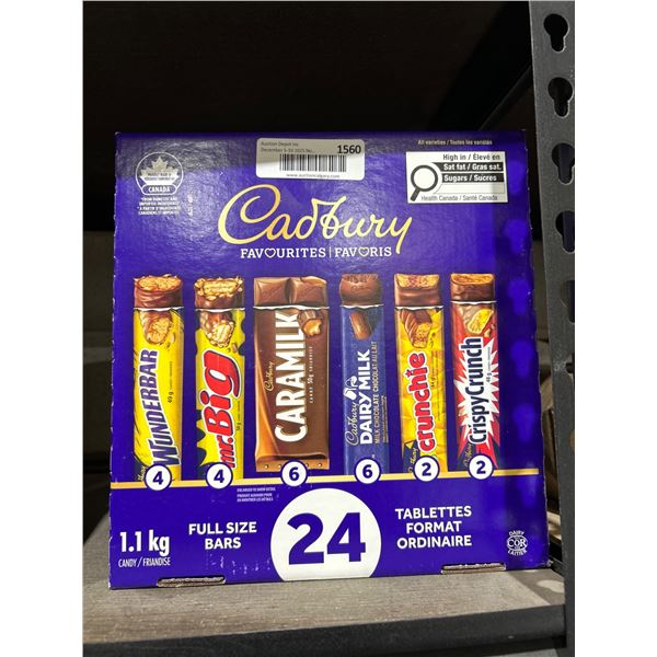 Cadbury Favourites 24 Full-Size Candy Bars – 1.1 kg Assortment