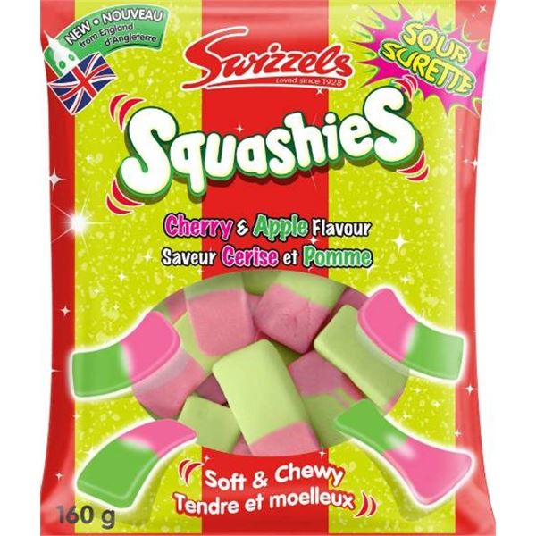Swizzels Squashies Sour Cherry and Apple Flavor Candy 8 x 160g