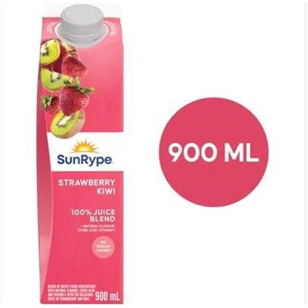 SunRype Strawberry Kiwi 100% Juice Blend, Case of 12x900ml