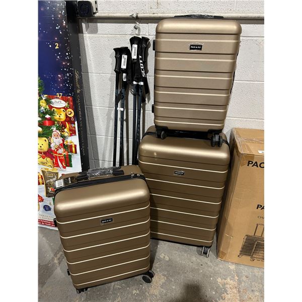 Pack & Fly 3-Piece Luggage Set Champagne Edition