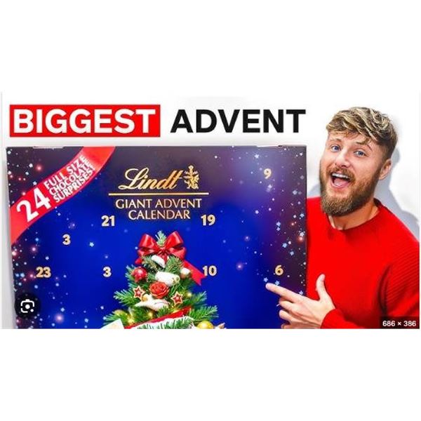 Lindt Giant Advent Calendar Featuring 24 Compartments