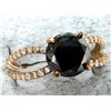Image 1 : $2940, 10K(2.02g), BLACK DIAMOND (2ct), MOISSANITE (0.2ct)RING, size 6.75, appraised value $2940