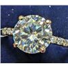Image 1 : $1665, 10K(2.14g), MOISSANITE (1.37ct)RING, size 5.75, appraised value $1665