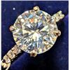 Image 3 : $1665, 10K(2.14g), MOISSANITE (1.37ct)RING, size 5.75, appraised value $1665
