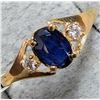 Image 1 : $1000, 10K(1.38g), SAPPHIRE (0.45ct), MOISSANITE (0.05ct)RING, size 6.5, appraised value $1000