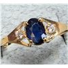 Image 2 : $1000, 10K(1.38g), SAPPHIRE (0.45ct), MOISSANITE (0.05ct)RING, size 6.5, appraised value $1000