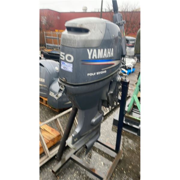YAMAHA F50TLR6 50 HP OUTBOARD MOTOR ON PORTABLE MOTOR STAND *UNKNOWN RUNNING CONDITION*