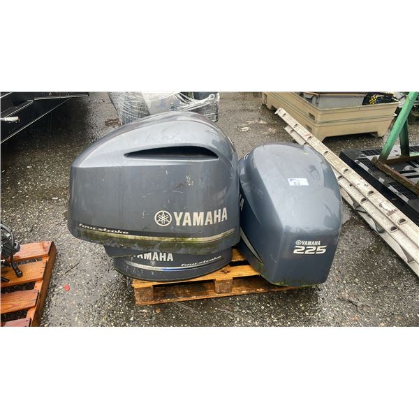 PALLET OF ASSORTED YAMAHA OUTBOARD ENGINE COVERS
