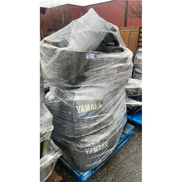 PALLET OF ASSORTED OUTBOARD MOTOR PARTS *UNKNOWN RUNNING CONDITION*