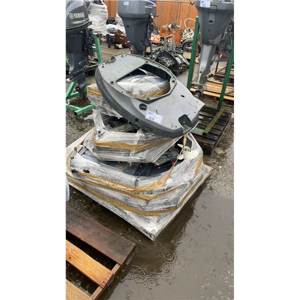 PALLET OF ASSORTED OUTBOARD MOTOR PARTS *UNKNOWN RUNNING CONDITION*