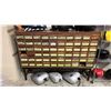 Image 1 : WOODEN 60 DRAWER PARTS CABINET WITH ASSORTED CONTENTS APPROX 66" W X 19" D X 48.5" H