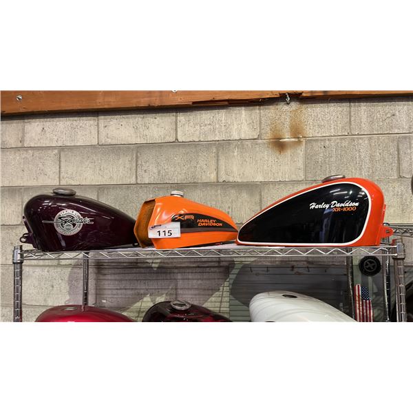 3 ASSORTED MOTORCYCLE FUEL TANKS