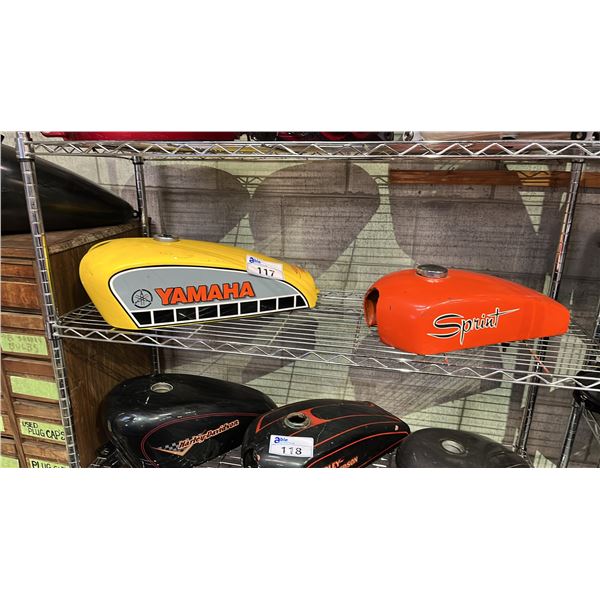 2 ASSORTED MOTORCYCLE FUEL TANKS