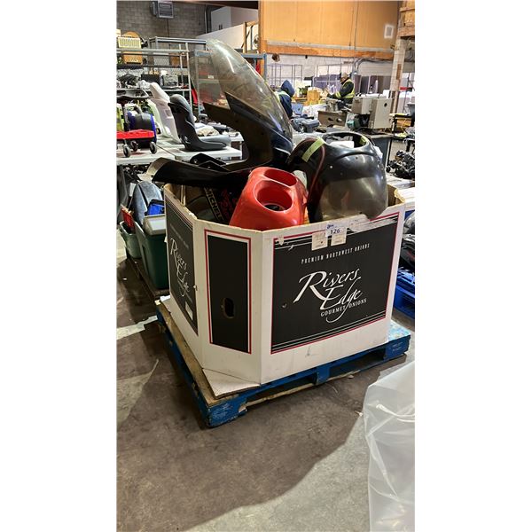 GAYLORD OF ASSORTED MOTORCYCLE BODY PARTS