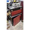 Image 1 : SMALL BLACK/RED METAL TOOL STORAGE CABINET APPROX 18" W X 11" D X 33" H