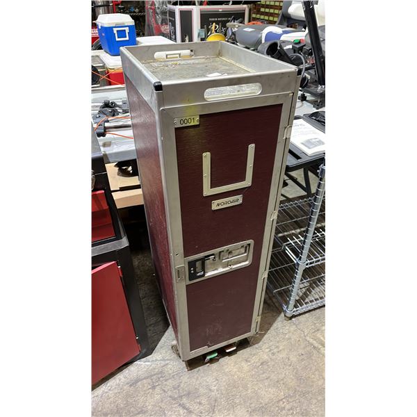 VINTAGE MORDAIR AIRLINE SERVICE CART WITH ASSORTED TOOLS & PARTS