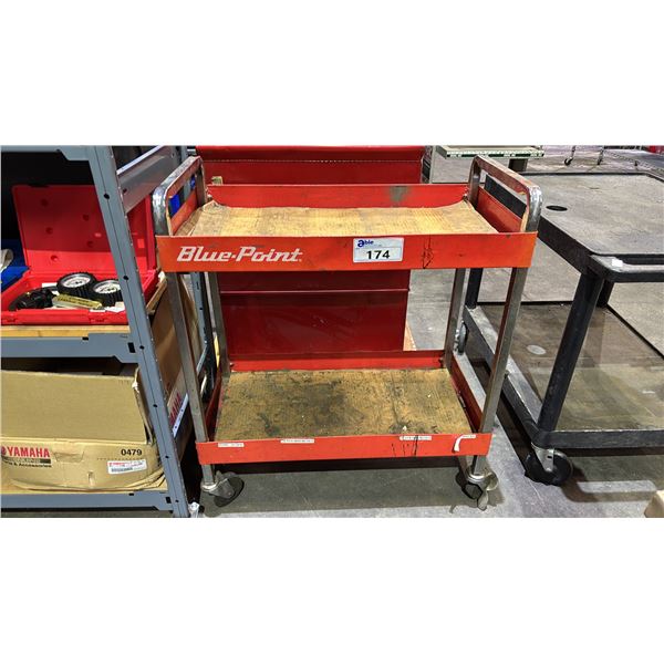 BLUE-POINT ORANGE METAL 2 TIER MOBILE PARTS CART