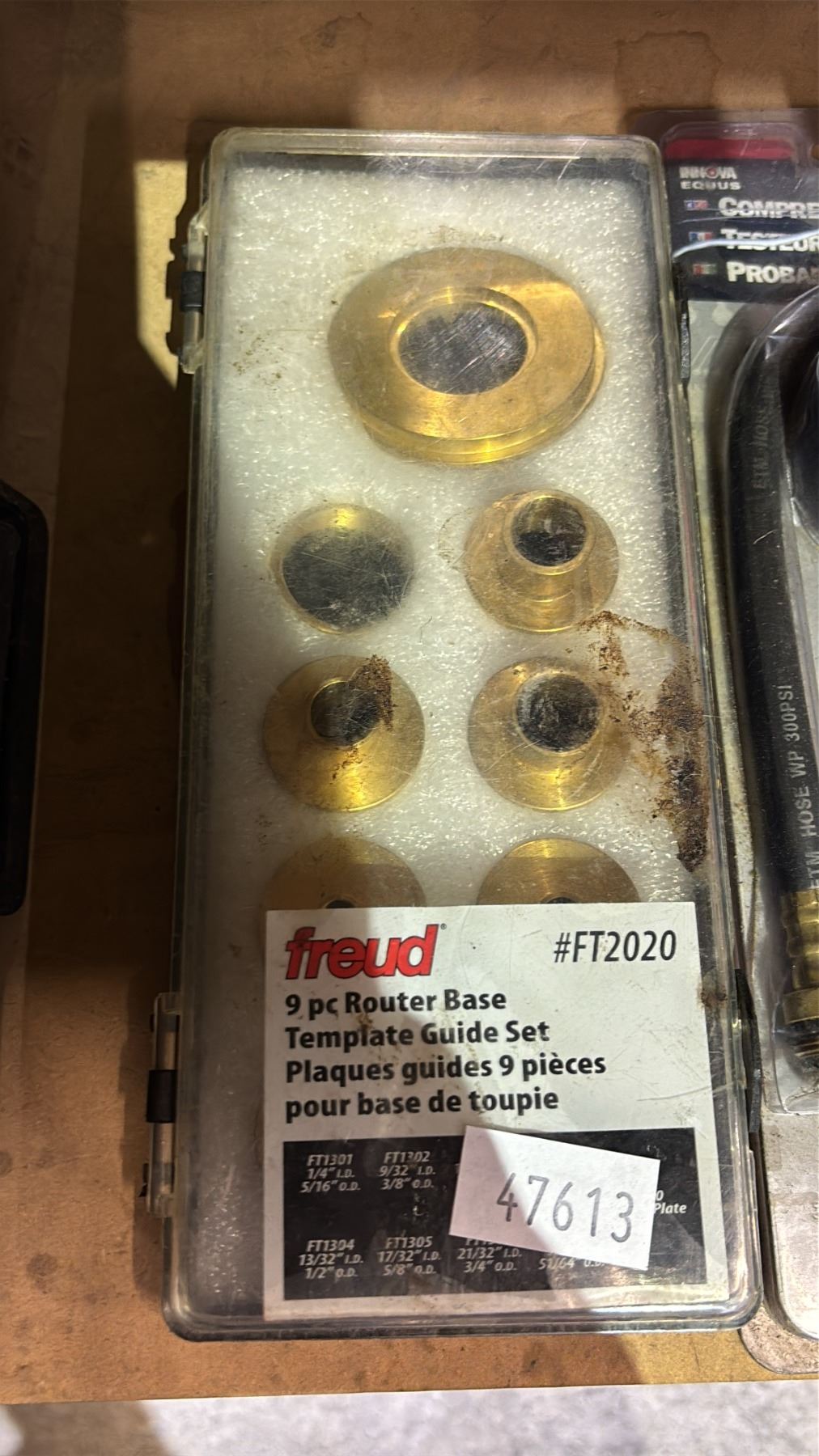 COMPRESSION TESTER, 9 PC ROUTER BASE TEMPLATE GUIDE SET & COIL SPRING ...