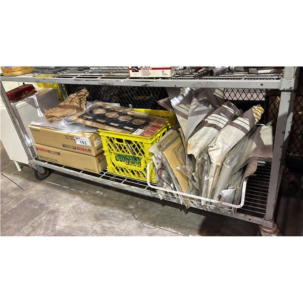 SHELF OF ASSORTED YAMAHA PARTS & ACCESSORIES