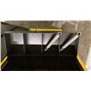 Image 5 : YELLOW METAL STORAGE CABINET APPROX 17.5"W X 12" D X 34.5" H & SMALL BROWN LOCKBOX