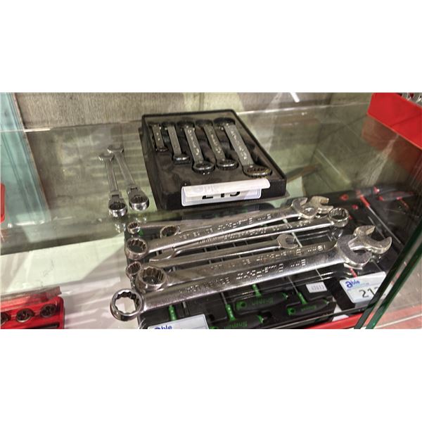 ASSORTED BLUE-POINT COMBINATION WRENCHES & RATCHETING COMBINATION WRENCHES