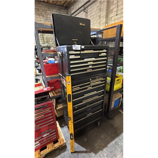 CRAFTSMAN PROFESSIONAL TOOLBOX WITH ASSORTED TOOLING CONTENTS APPROX 27" W X 18" D X 62" H