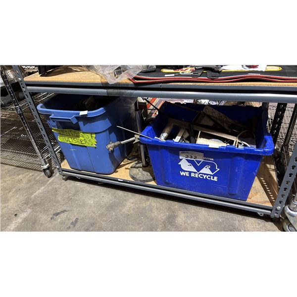 SHELF OF ASSORTED TOOLS & PARTS