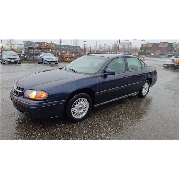 2001 CHEVROLET IMPALA, 4DR SEDAN, BLUE, VIN 2G1WF55K919329957,